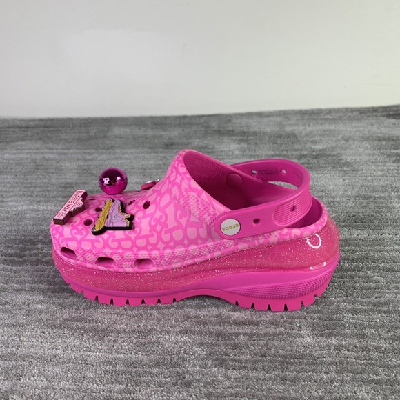 Crocs Barbie The Movie Mega Crush Clog Pink Women's Size 6W - Picture 5 of 8